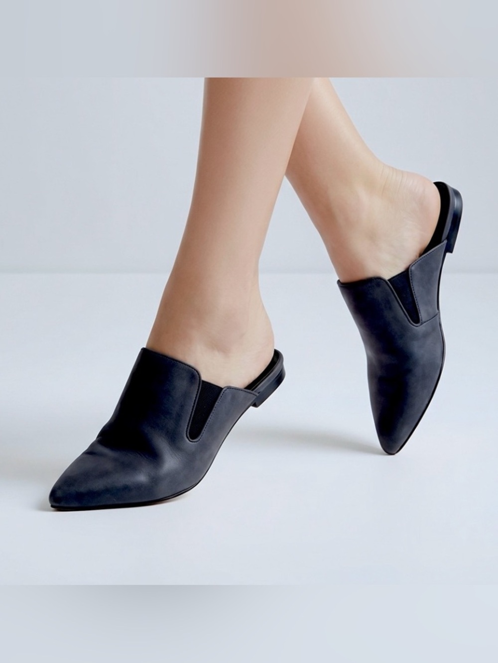 Jenni Kayne Women’s Black Oiled Leather Mules EU 39/ US 9